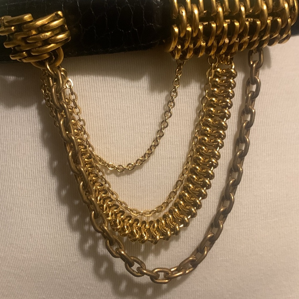 RARE 80’s FAHRENHEIT NEW YORK CONNIE BATES GOLD CHAINS AND CROC BELT - Picture 4 of 15